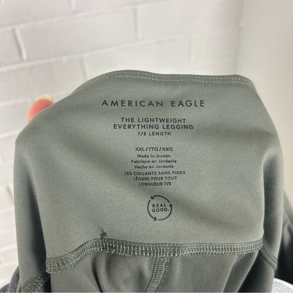 American Eagle The Lightweight Everything Green Legging 7/8 Length Size XXL - Picture 3 of 9